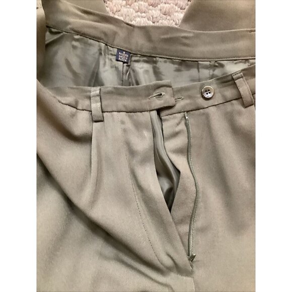 Herman Geist Olive Green Women’s Pant Suit With Shoulder Pads Size 8 (Preowned) - Picture 5 of 9